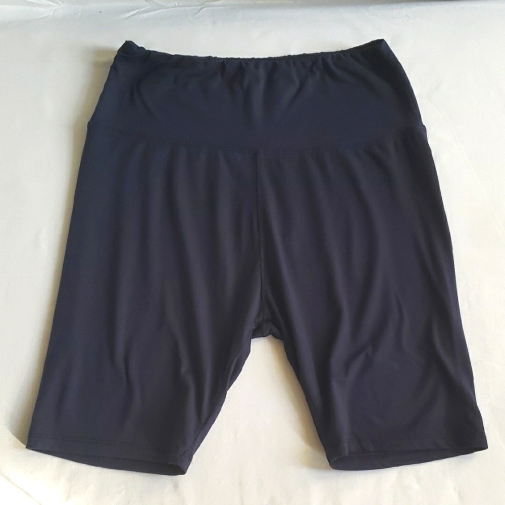 Navy, High Waisted Shorts